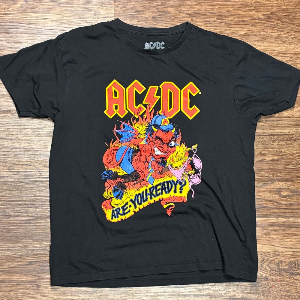 AC/DC Are You Ready T-Shirt Mens XXL Black Highway to Hell Devil Graphic Tee
